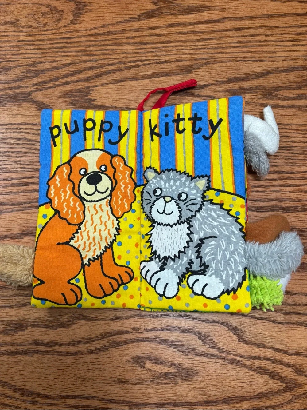 JellyCat Fluffy Tails Soft Fabric Activity Book Sensory